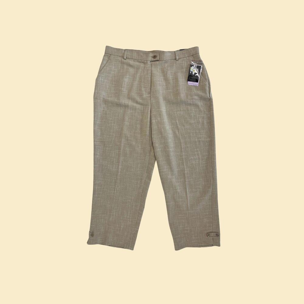 Vintage Y2K beige capri-style pants, size 14 Investments casual pants, NOS